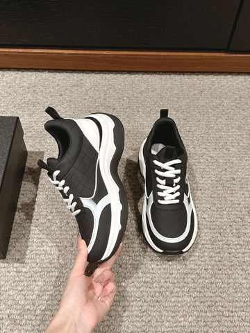 CC CLASSIC SNEAKER IN BLACK MIX WHITE LAMBSKIN