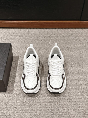 CC CLASSIC SNEAKER IN WHITE MIX BLACK LAMBSKIN