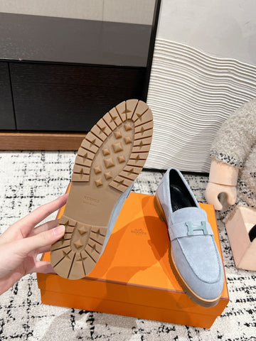HM PARIS LOAFER IN BLUE SUEDE BLUE HARDWARE