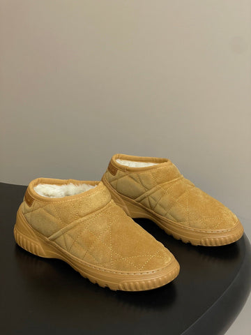 DIOR 25S FROST ANKLE BOOTS IN GOLDEN BROWN SUEDE