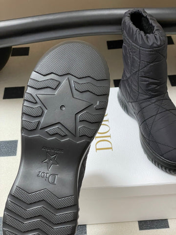 DIOR 25S FROST LOW ANKLE BOOTS IN BLACK FABRIC