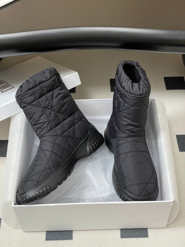 DIOR 25S FROST LOW ANKLE BOOTS IN BLACK FABRIC