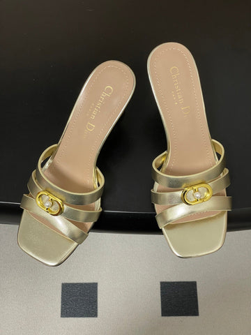 DIOR 26S HIGH HEEL SANDALS 80 MM IN GOLD CALFSKIN