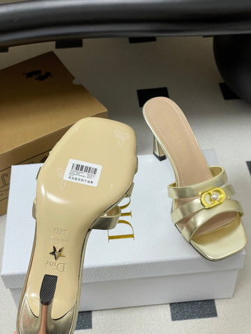 DIOR 26S HIGH HEEL SANDALS 80 MM IN GOLD CALFSKIN