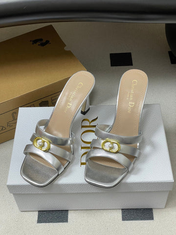 DIOR 26S HIGH HEEL SANDALS 80 MM IN SILVER CALFSKIN