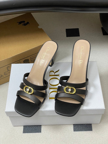 DIOR 26S HIGH HEEL SANDALS 80 MM IN BLACK CALFSKIN