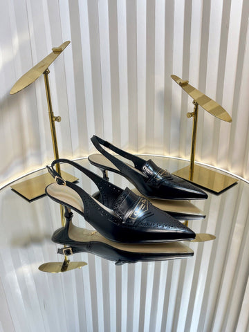 BOY SLINGBACK PUMP 35MM 25S IN BLACK CALFSKIN