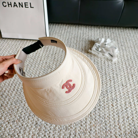 CHANEL 26S EMBROIDERED CC VISOR HAT 336145