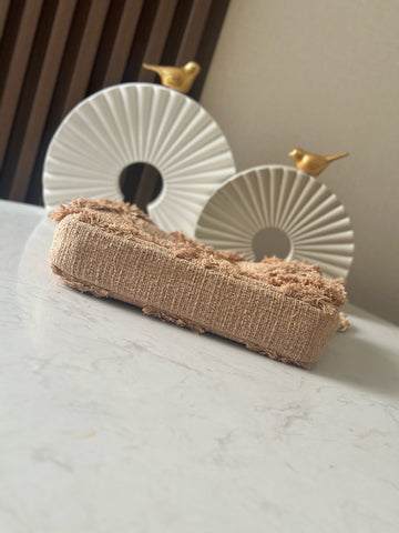 CHANEL 25S FLAP BAG 27 IN BEIGE FABRIC