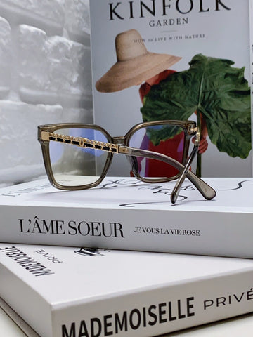 SQUARE SUNGLASSES 632881 IN GRAY CLEAR ACETATE