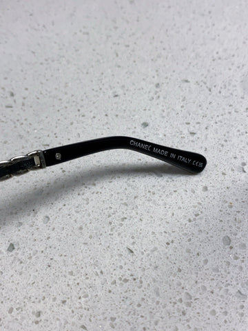SQUARE SUNGLASSES 632032 IN BLACK ACETATE SILVER METAL