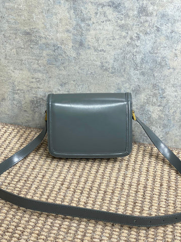 SOLFERINO SMALL SATCHEL 19 IN DARK GREY CALFSKIN GOLD HARDWARE