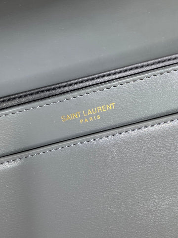 SOLFERINO SMALL SATCHEL 19 IN DARK GREY CALFSKIN GOLD HARDWARE