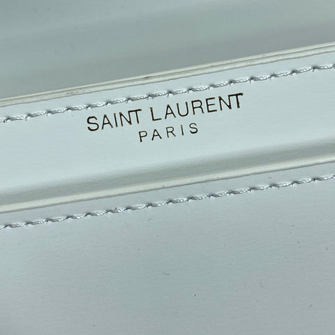 VOLTAIRE HALF-MOON SHOULDER BAG 24 IN WHITE CALFSKIN GOLD METALLIC