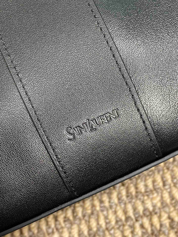 Y TOTE BAG 39 IN BLACK CALFSKIN