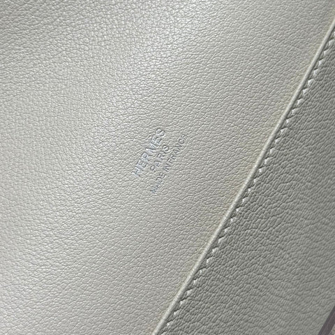 HM ROULIS 18 MINI BAG IN BEIGE CALFSKIN SILVER-TONE HARDWARE
