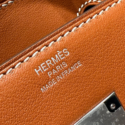 HM BIRKIN 30CM IN VEAU BARENIA SWIFT CALFSKIN ERCU TOILE CANVAS