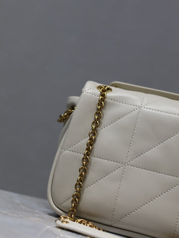 YSL 25S JAMIE MINI 20 IN BLANC VINTAGE LAMBSKIN GOLD HARDWARE
