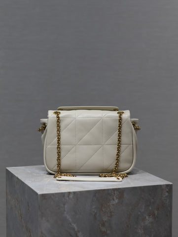 YSL 25S JAMIE MINI 20 IN BLANC VINTAGE LAMBSKIN GOLD HARDWRE