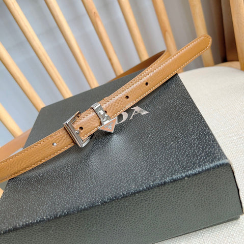 PRADA 25S BELT 15 MM IN BROWN CALFSKIN 571357