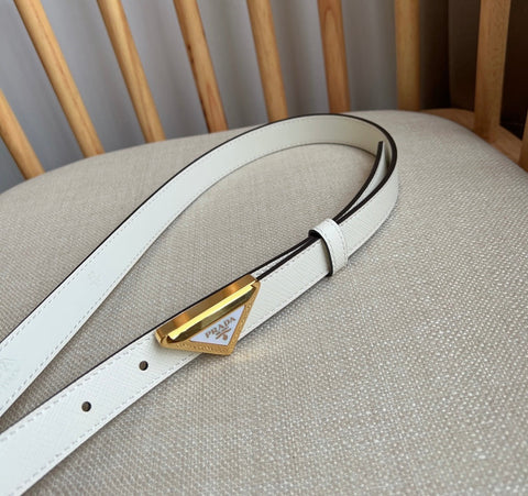 PRADA 25S BELT 20 MM IN WHITE CALFSKIN 571373