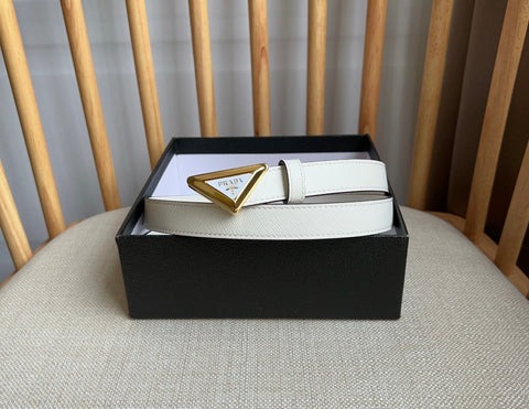 PRADA 25S BELT 20 MM IN WHITE CALFSKIN 571373