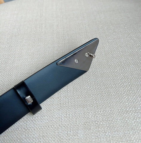PRADA 25S BELT 33 MM IN BLACK CALFSKIN 551859