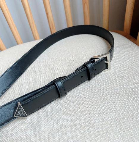 PRADA 25S BELT 25 MM IN BLACK CALFSKIN 585800