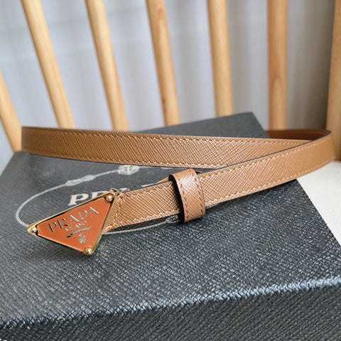 PRADA 25S BELT 15 MM IN BROWN CALFSKIN 598408