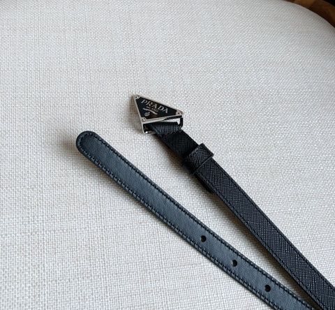 PRADA 25S BELT 15 MM IN BLACK CALFSKIN 598409