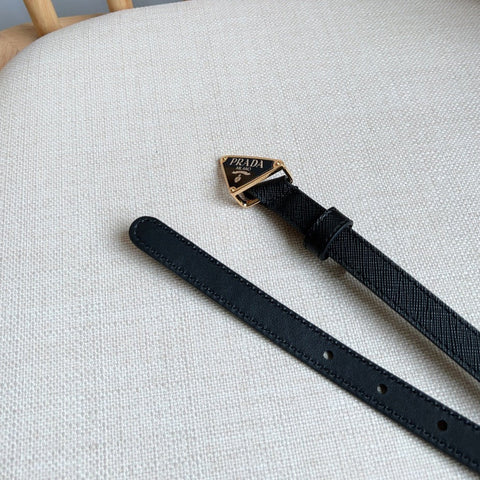 PRADA 25S BELT 15 MM IN BLACK CALFSKIN 598410