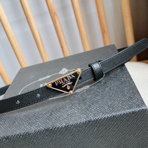 PRADA 25S BELT 15 MM IN BLACK CALFSKIN 598410