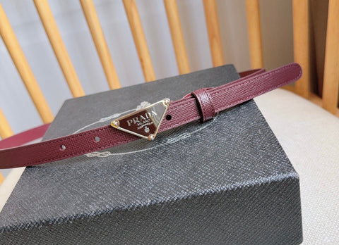 PRADA 25S BELT 15 MM IN RED CALFSKIN 598411