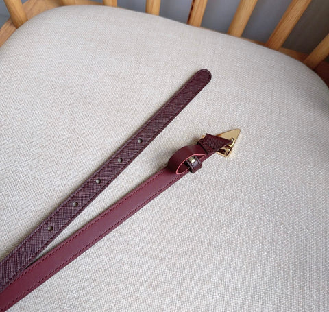 PRADA 25S BELT 15 MM IN RED CALFSKIN 598412