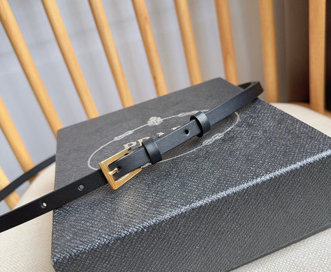 PRADA 25S BELT 10 MM IN BLACK CALFSKIN 598372