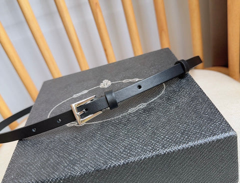 PRADA 25S BELT 10 MM IN BLACK CALFSKIN 598373