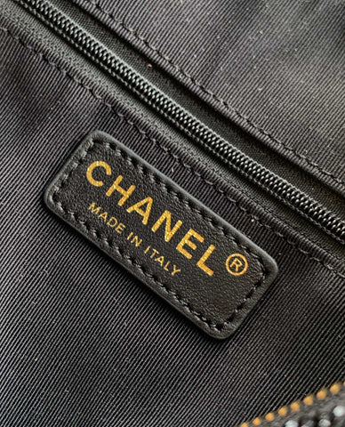 CHANEL 25S SHOPPING BAG 18 CM IN BLACK RHINESTONE-STUDDED