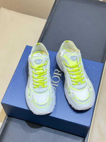 DIOR 26S B30 COUNTDOWN TECH SNEAKER IN GRAY AND GREEN TECHNICAL FABRIC AND SUEDE