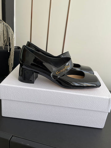 DIOR 26S MARY JANE 45 MM IN BLACK GLOSSY CALFSKIN