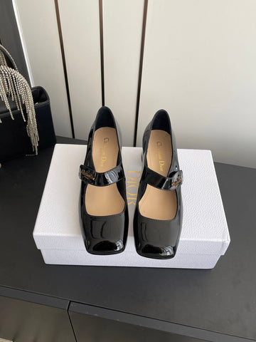 DIOR 26S MARY JANE 45 MM IN BLACK GLOSSY CALFSKIN