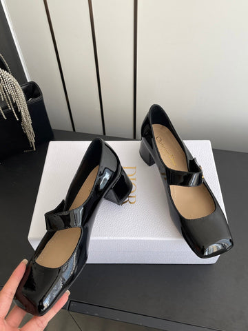 DIOR 26S MARY JANE 45 MM IN BLACK GLOSSY CALFSKIN