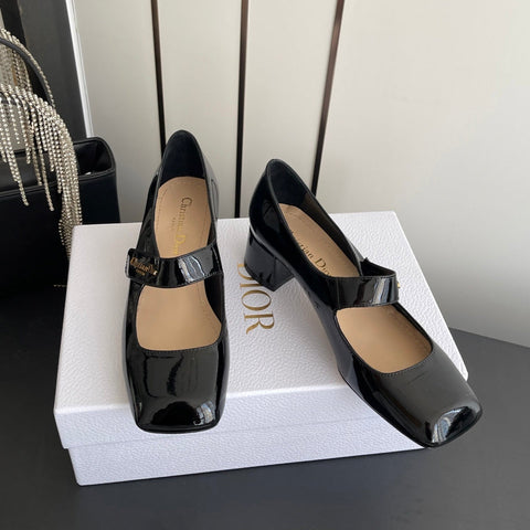 DIOR 26S MARY JANE 45 MM IN BLACK GLOSSY CALFSKIN