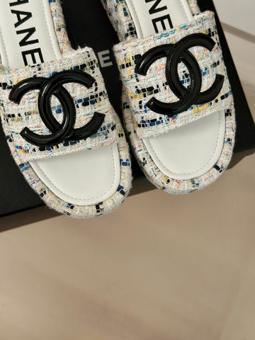 CLASSIC SLIPPERS THICK SOLE IN MULTICOLOR TWEED