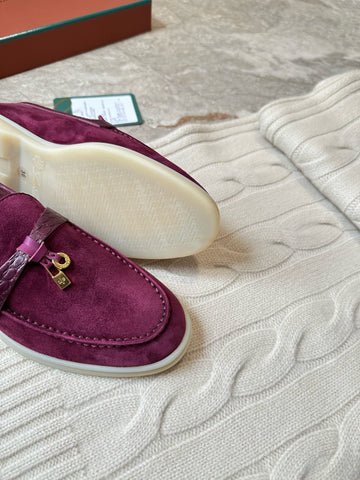 LP LOAFERS 25S IN BURGUNDY SUEDE MIX LAMBSKIN