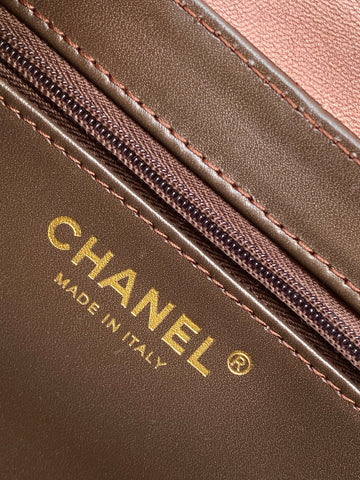 CHANEL 25S MINI KELLY BAG 19 IN BROWN METALLIC LAMBSKIN WITH GOLD HARDWARE