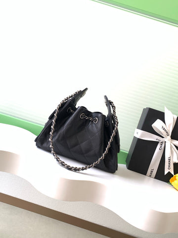 CHANEL 25S HOBO BAG 22 IN BLACK CAVIAR LEATHER STYLE 1