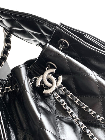 CHANEL 26S HOBO BAG 30 IN BLACK CALFSKIN