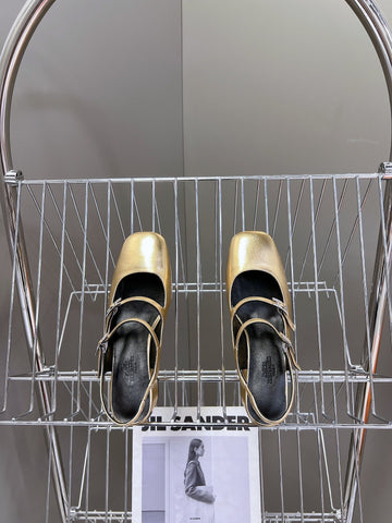 JACKIE 50 PUMP METALLIC GOLD LAMBSKIN