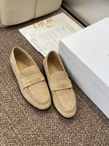 DIOR 25S LOAFER IN LIGHT BROWN SUEDE