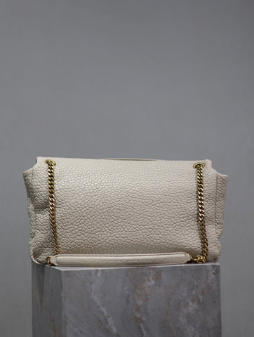 CALYPSO BAG 35 IN WHITE LAMBSKIN GOLD HARDWARE